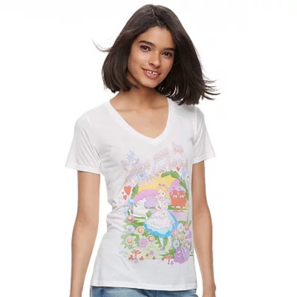 Disney Women's Alice in Wonderland Graphic Tee Size Large